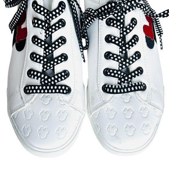 Cute Disney MINNIE MOUSE Sneakers Womens Size 10 Shoes White Black Red Vegan - Picture 3 of 10